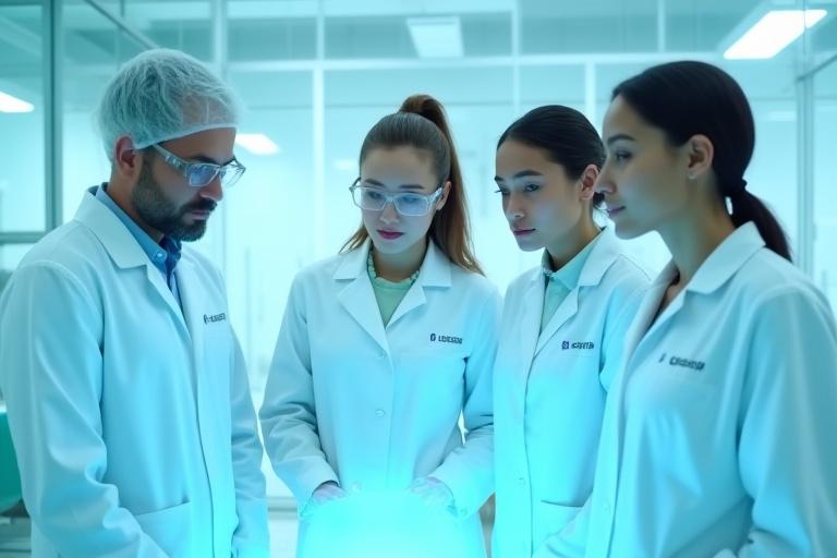 Lunar Gleam team in a modern, clean laboratory environment